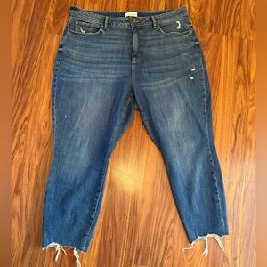 Loft Curvy High Waist Skinny Ankle Distressed Jeans - NWOT